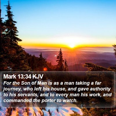 Mark 13:34 KJV Bible Verse Image