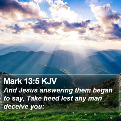 Mark 13:5 KJV Bible Verse Image