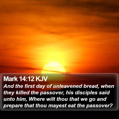 Mark 14:12 KJV Bible Verse Image