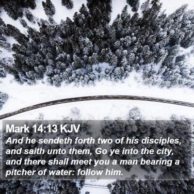 Mark 14:13 KJV Bible Verse Image