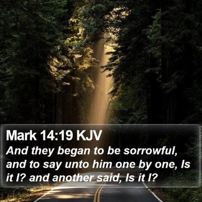 Mark 14:19 KJV Bible Verse Image