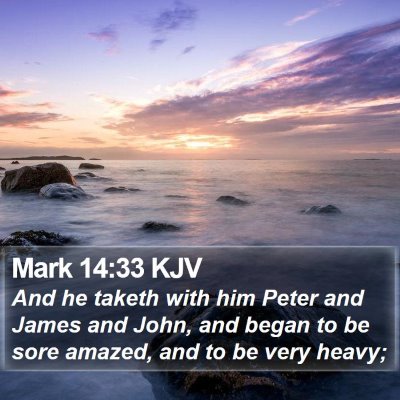 Mark 14:33 KJV Bible Verse Image