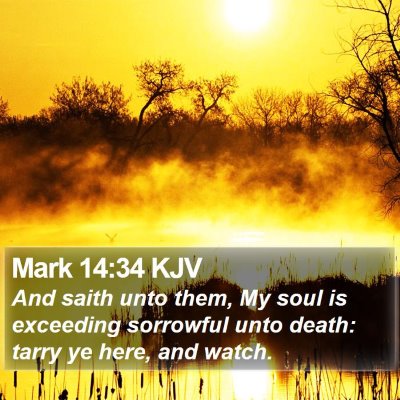 Mark 14:34 KJV Bible Verse Image
