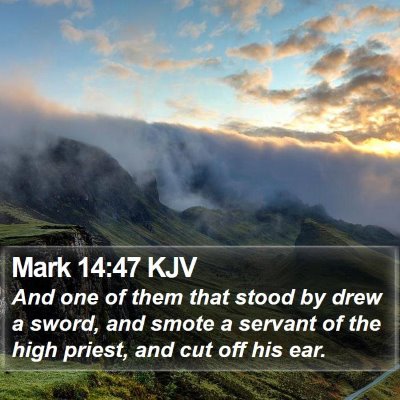 Mark 14:47 KJV Bible Verse Image