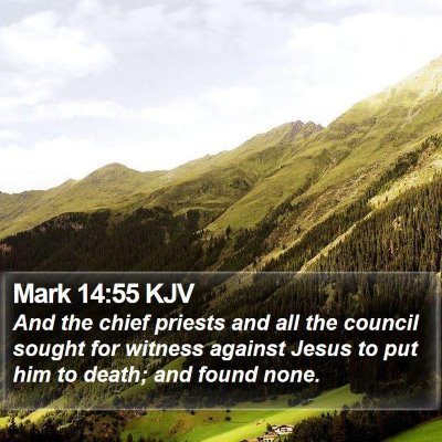 Mark 14:55 KJV Bible Verse Image