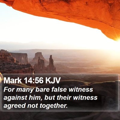 Mark 14:56 KJV Bible Verse Image