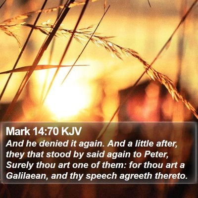 Mark 14:70 KJV Bible Verse Image