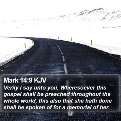 Mark 14:9 KJV Bible Verse Image