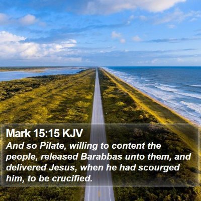 Mark 15:15 KJV Bible Verse Image