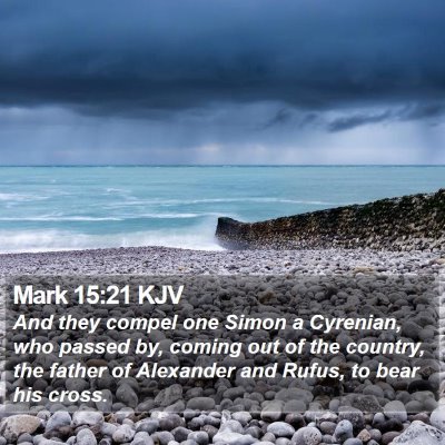 Mark 15:21 KJV Bible Verse Image