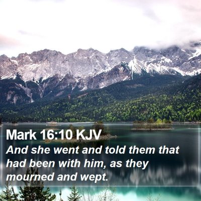 Mark 16:10 KJV Bible Verse Image