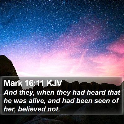 Mark 16:11 KJV Bible Verse Image