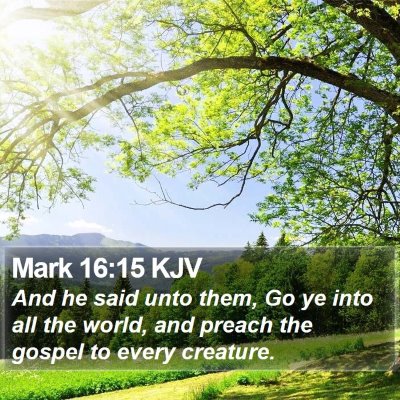 Mark 16:15 KJV Bible Verse Image