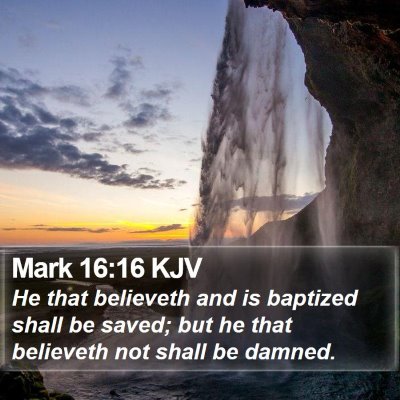 Mark 16:16 KJV Bible Verse Image