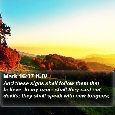 Mark 16:17 KJV Bible Verse Image