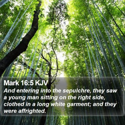 Mark 16:5 KJV Bible Verse Image