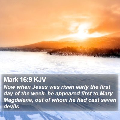 Mark 16:9 KJV Bible Verse Image