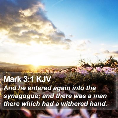 Mark 3:1 KJV Bible Verse Image