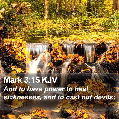 Mark 3:15 KJV Bible Verse Image