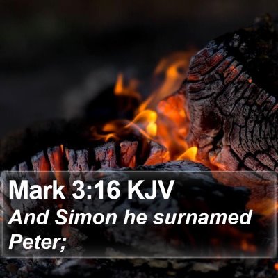 Mark 3:16 KJV Bible Verse Image