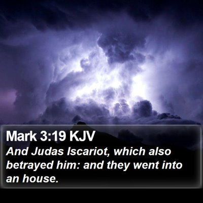 Mark 3:19 KJV Bible Verse Image