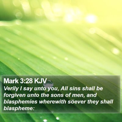 Mark 3:28 KJV Bible Verse Image