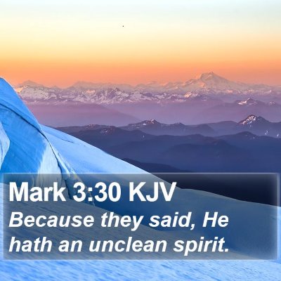 Mark 3:30 KJV Bible Verse Image