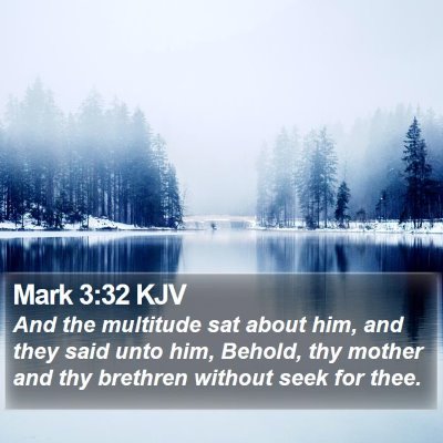 Mark 3:32 KJV Bible Verse Image