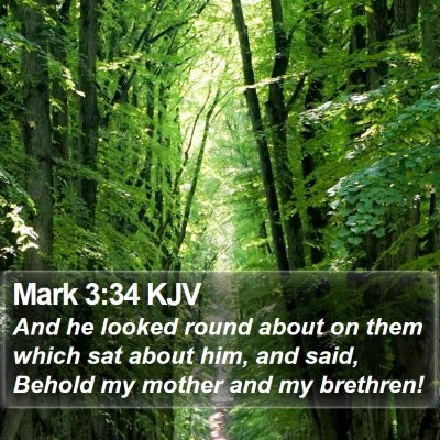 Mark 3:34 KJV Bible Verse Image
