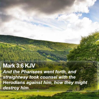 Mark 3:6 KJV Bible Verse Image