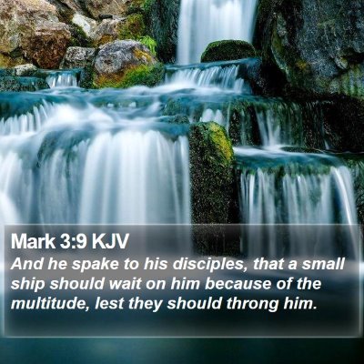 Mark 3:9 KJV Bible Verse Image