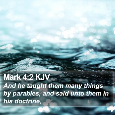 Mark 4:2 KJV Bible Verse Image