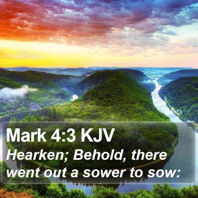 Mark 4:3 KJV Bible Verse Image