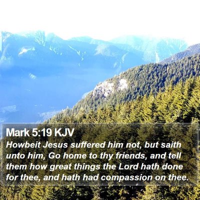 Mark 5:19 KJV Bible Verse Image