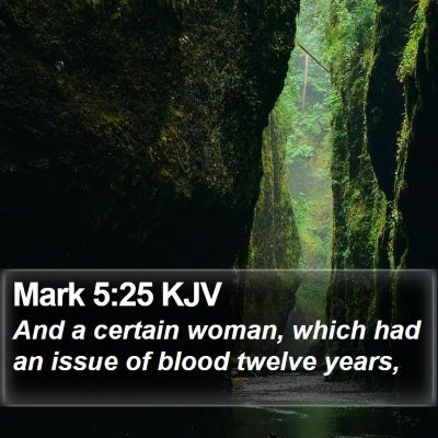 Mark 5:25 KJV Bible Verse Image