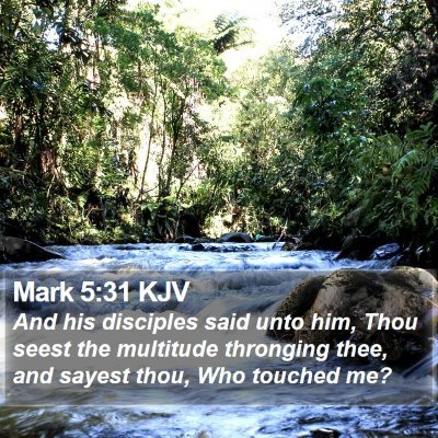 Mark 5:31 KJV Bible Verse Image