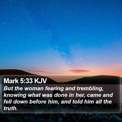 Mark 5:33 KJV Bible Verse Image