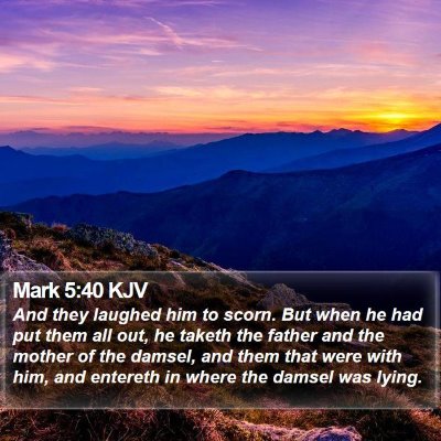 Mark 5:40 KJV Bible Verse Image
