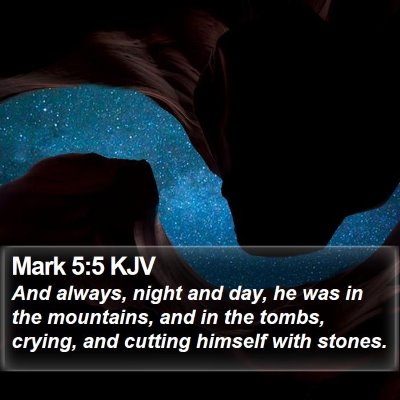 Mark 5:5 KJV Bible Verse Image