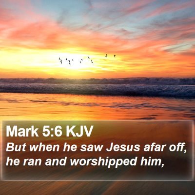 Mark 5:6 KJV Bible Verse Image