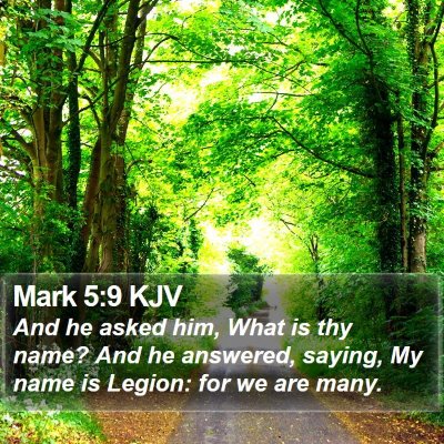 Mark 5:9 KJV Bible Verse Image