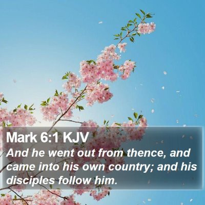 Mark 6:1 KJV Bible Verse Image