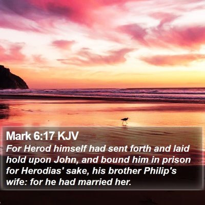 Mark 6:17 KJV Bible Verse Image