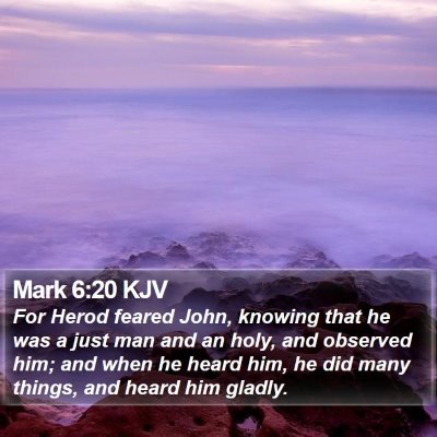 Mark 6:20 KJV Bible Verse Image