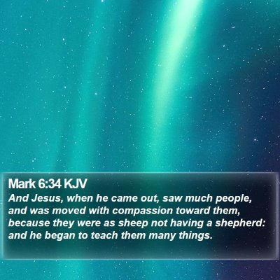 Mark 6:34 KJV Bible Verse Image