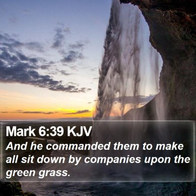 Mark 6:39 KJV Bible Verse Image