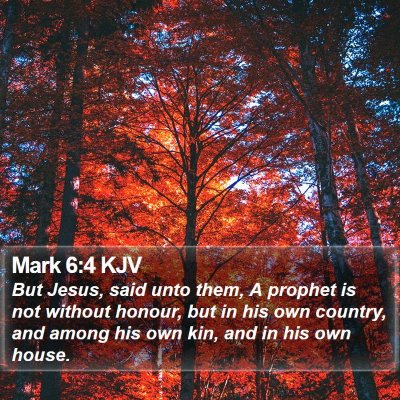 Mark 6:4 KJV Bible Verse Image