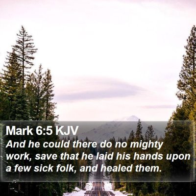 Mark 6:5 KJV Bible Verse Image
