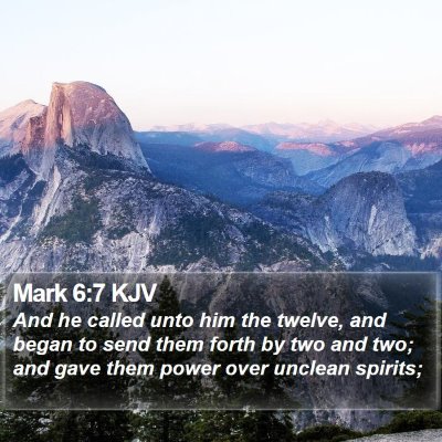 Mark 6:7 KJV Bible Verse Image