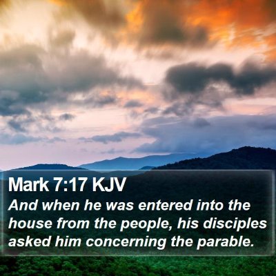 Mark 7:17 KJV Bible Verse Image